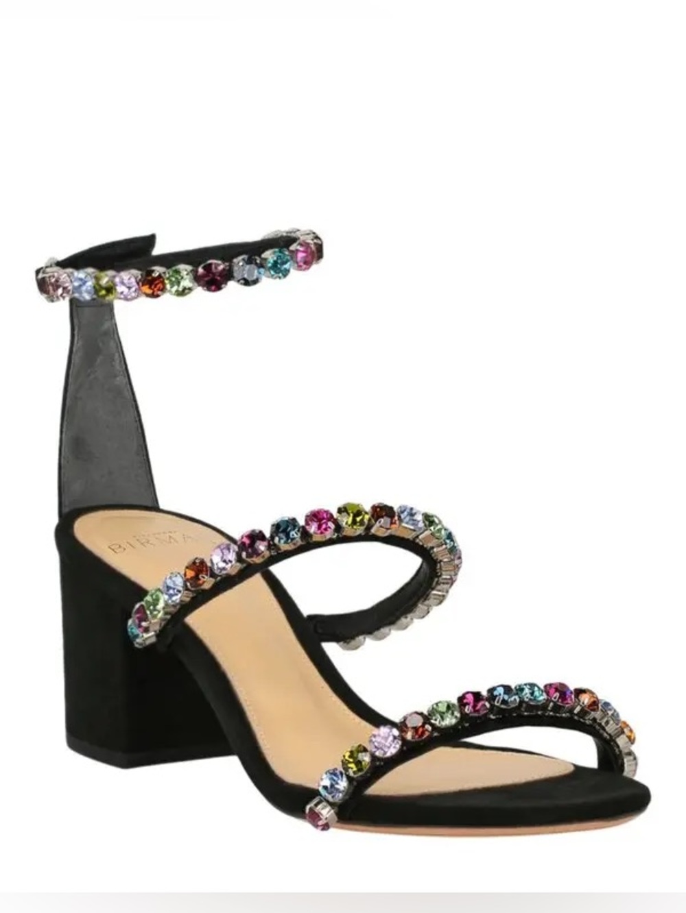 ALEXANDRE BIRMAN Alexa Multicolored Crystal Embellished Suede Sandals NWT $695